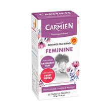 Load image into Gallery viewer, Carmién Feminine with Raspberry Leaf Rooibos Tea (20 Teabags)