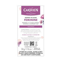 Load image into Gallery viewer, Carmién Feminine with Raspberry Leaf Rooibos Tea (20 Teabags)