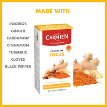 Load image into Gallery viewer, Carmién Wellness Range Focus with Masala Chai & Tumeric Rooibos Tea (20 Teabags)