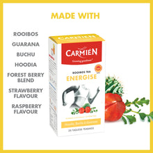 Load image into Gallery viewer, Carmién Wellness Detox Range Energise with Guarana Rooibos Tea (20 Teabags)
