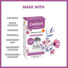 Load image into Gallery viewer, Carmién Feminine with Raspberry Leaf Rooibos Tea (20 Teabags)
