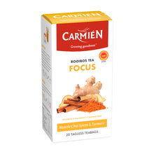 Load image into Gallery viewer, Carmién Wellness Range Focus with Masala Chai &amp; Tumeric Rooibos Tea (20 Teabags)
