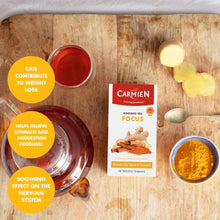 Load image into Gallery viewer, Carmién Wellness Range Focus with Masala Chai &amp; Tumeric Rooibos Tea (20 Teabags)
